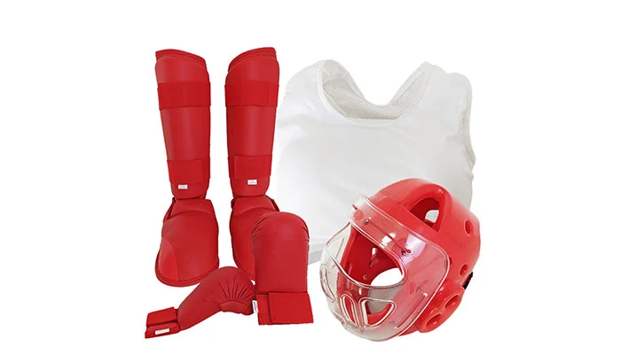 Karate equipment product category including uniforms and training gear